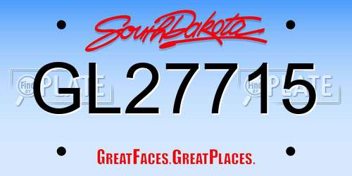 GL27715 South Dakota License Plate
