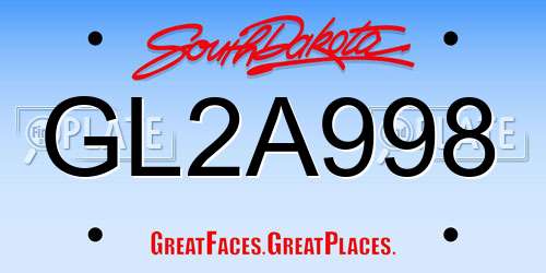 GL2A998 South Dakota License Plate