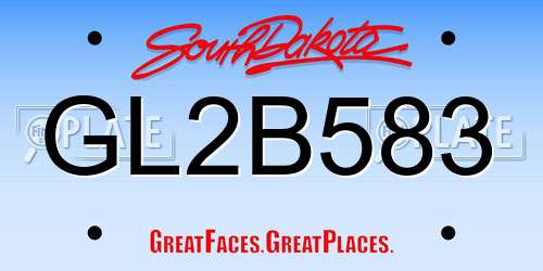 GL2B583 South Dakota License Plate