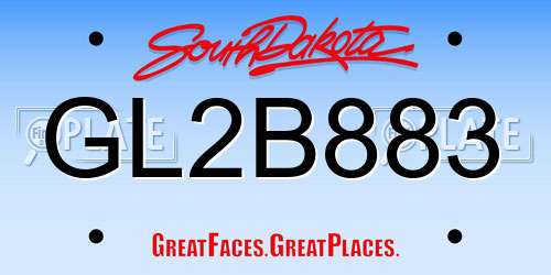 GL2B883 South Dakota License Plate
