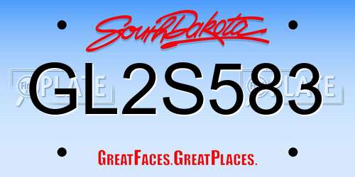 GL2S583 South Dakota License Plate