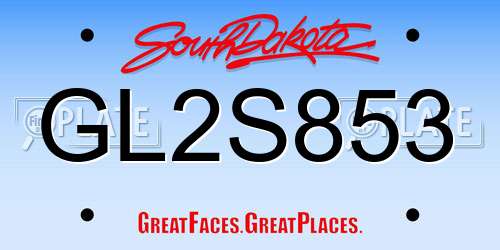 GL2S853 South Dakota License Plate