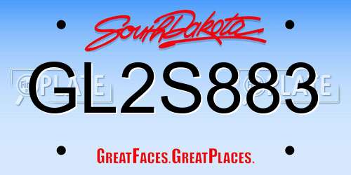 GL2S883 South Dakota License Plate