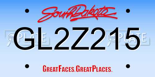 GL2Z215 South Dakota License Plate