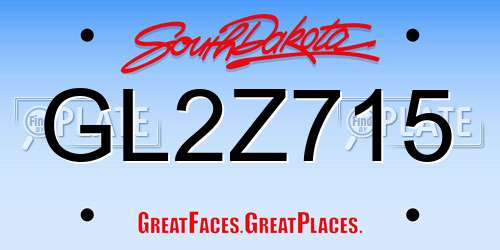 GL2Z715 South Dakota License Plate