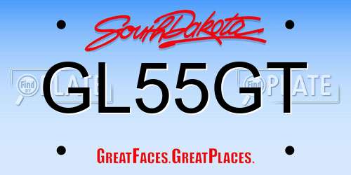GL55GT South Dakota License Plate