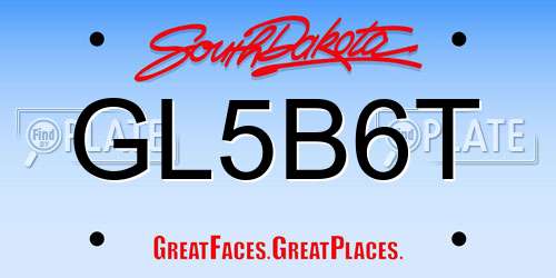 GL5B6T South Dakota License Plate