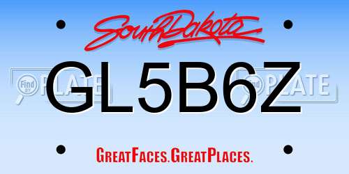 GL5B6Z South Dakota License Plate