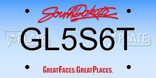 GL5S6T South Dakota License Plate