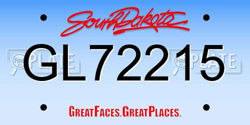 GL72215 South Dakota License Plate