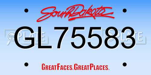 GL75583 South Dakota License Plate