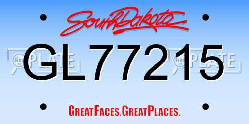 GL77215 South Dakota License Plate