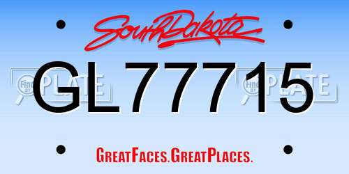 GL77715 South Dakota License Plate