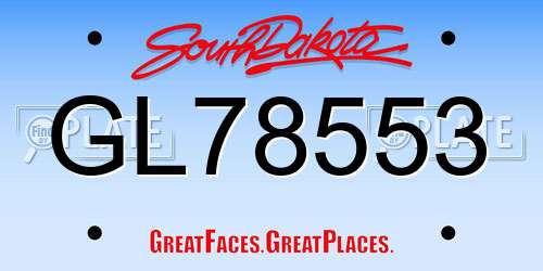 GL78553 South Dakota License Plate