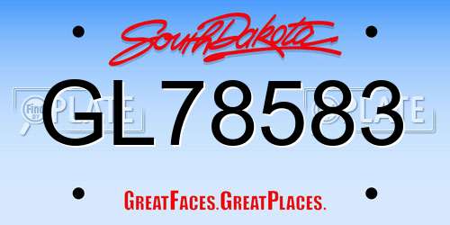 GL78583 South Dakota License Plate