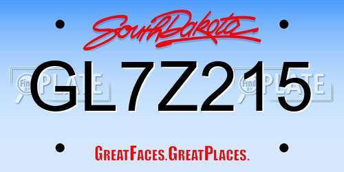 GL7Z215 South Dakota License Plate