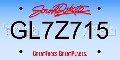 GL7Z715 South Dakota License Plate