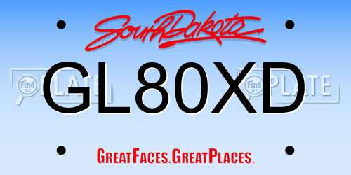 GL80XD South Dakota License Plate