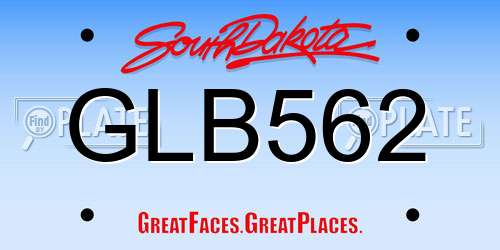GLB562 South Dakota License Plate