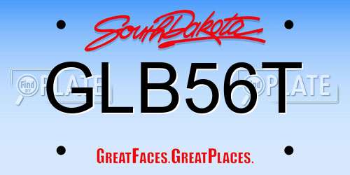 GLB56T South Dakota License Plate
