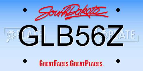 GLB56Z South Dakota License Plate