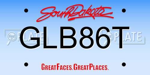 GLB86T South Dakota License Plate
