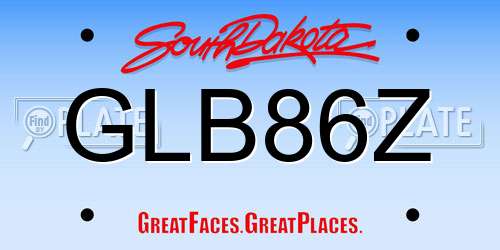 GLB86Z South Dakota License Plate