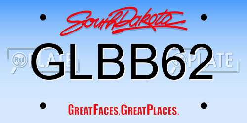 GLBB62 South Dakota License Plate