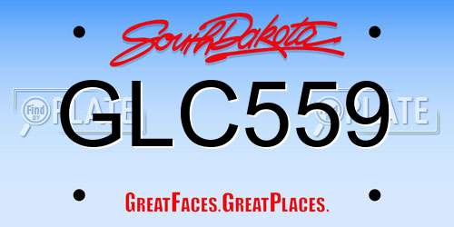 GLC559 South Dakota License Plate