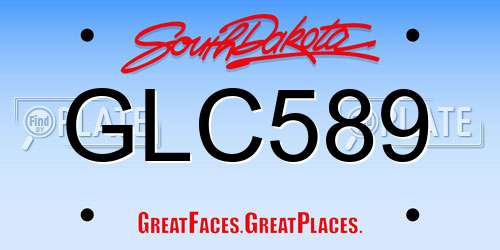 GLC589 South Dakota License Plate