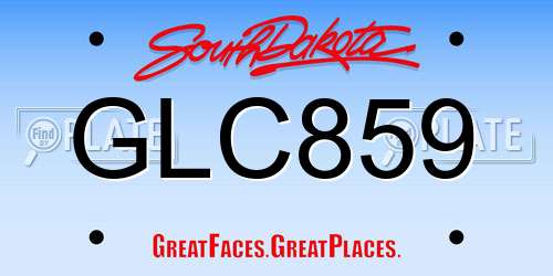 GLC859 South Dakota License Plate