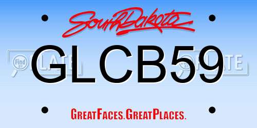 GLCB59 South Dakota License Plate
