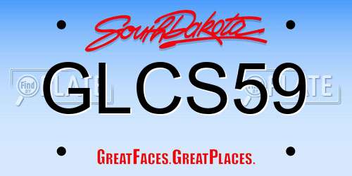 GLCS59 South Dakota License Plate