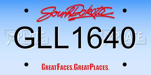 GLL1640 South Dakota License Plate