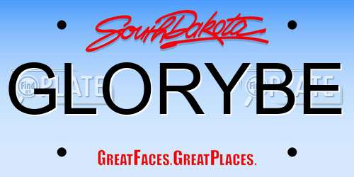 GLORYBE South Dakota License Plate