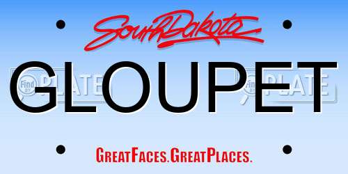 GLOUPET South Dakota License Plate