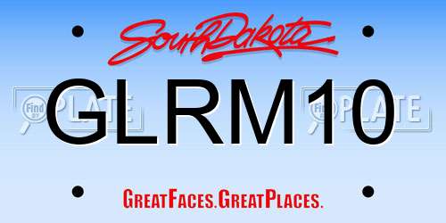 GLRM10 South Dakota License Plate