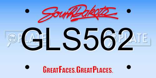 GLS562 South Dakota License Plate