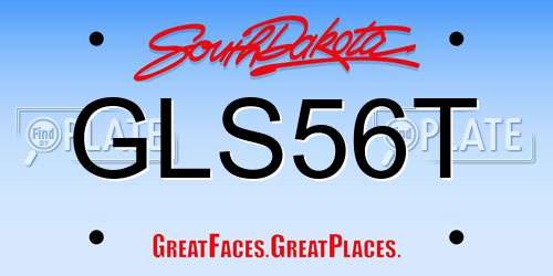 GLS56T South Dakota License Plate