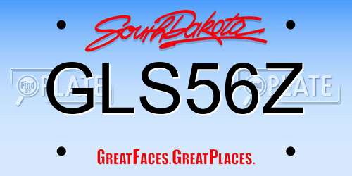 GLS56Z South Dakota License Plate