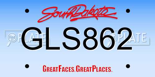 GLS862 South Dakota License Plate