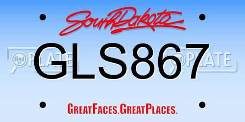GLS867 South Dakota License Plate