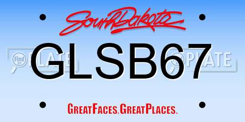 GLSB67 South Dakota License Plate