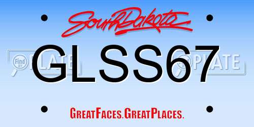 GLSS67 South Dakota License Plate