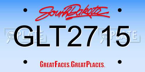 GLT2715 South Dakota License Plate