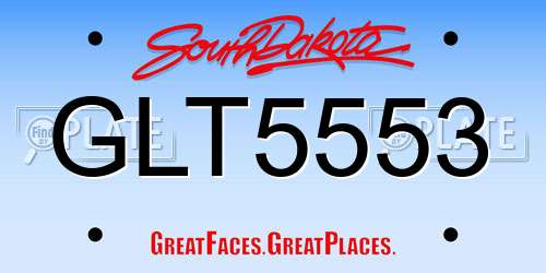 GLT5553 South Dakota License Plate