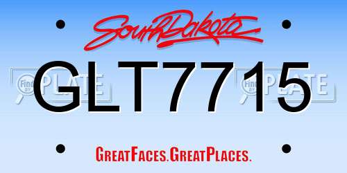 GLT7715 South Dakota License Plate