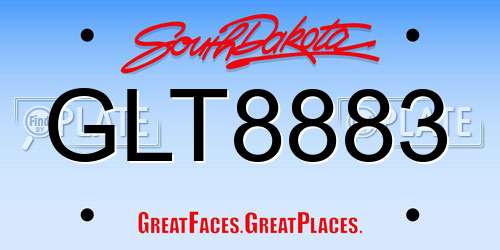 GLT8883 South Dakota License Plate