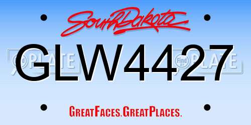GLW4427 South Dakota License Plate