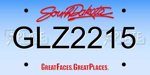 GLZ2215 South Dakota License Plate